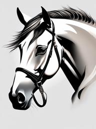 Beautiful Horse Tattoo - Embrace the aesthetic beauty of horses with a beautiful horse tattoo, capturing the graceful and captivating essence of these animals.  simple tattoo,minimalist,white background