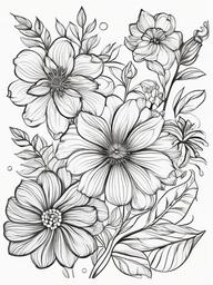 Floral Stamps - Unique designs for crafting and decorating.  outling,coloring pages,black and white