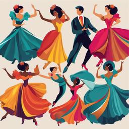 Dance clipart - dancers in colorful costumes  