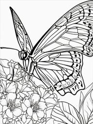 Butterfly Coloring Page - Delicate Winged Insect  black outline printable coloring page