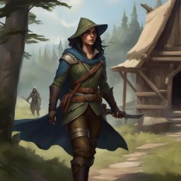 elowen moonshadow, a half-elf rogue, is sneaking into an enemy's camp to gather information. 