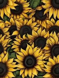 Sunflower Background - Fields of Sunflowers in Full Bloom  intricate patterns, splash art, wallpaper art