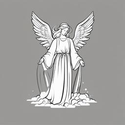 Angel clipart - angel helping those in need  color,minimalist,vector clipart