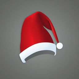 Christmas hat worn by Santa Claus clipart  simple, 2d flat