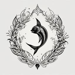 pisces symbol tattoo ideas  simple vector color tattoo