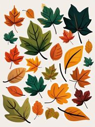 Falling Leaves Sticker - Embrace the beauty of autumn with this sticker featuring colorful and falling leaves, , sticker vector art, minimalist design