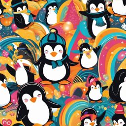 Happy penguin - Share in the happiness of charming penguins radiating joy and positivity.  color vector clipart