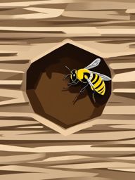 Mud Dauber Wasp Nest Clip Art - A mud dauber wasp nest on a structure,  color vector clipart, minimal style