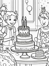 Birthday Party Games Coloring Pages - Exciting Games Played at a Birthday Party  minimal black outline printable sheet, coloring page