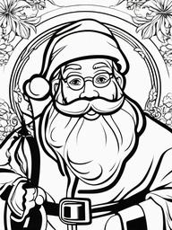 Santa Claus Color Sheet  outling,coloring pages,black and whit