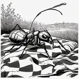 Ant clipart - ant on a picnic blanket  clipart