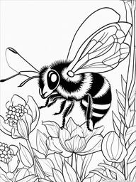 Bumble Bee Coloring Pages - Bumble Bee with honey  simple coloring pages