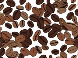 Coffee Beans Sticker - Scattered coffee beans illustration, ,vector color sticker art,minimal