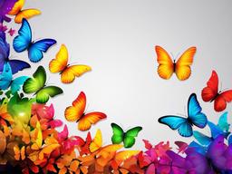 Rainbow Butterflies Background  