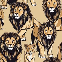 Lion clipart - Majestic carnivore of the African savannah, ,vector color clipart,minimal