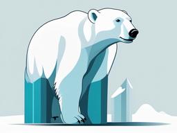 Polar Bear cartoon  minimal, white background