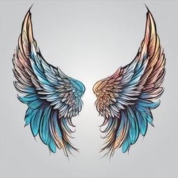 Angel Wings for a Tattoo-Choosing a symbol of freedom and spirituality with wings for a tattoo, capturing the essence of flight and celestial beauty.  simple vector color tattoo