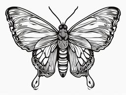 Harry Styles Moth Tattoo - Moth tattoo inspired by Harry Styles.  simple vector tattoo,minimalist,white background