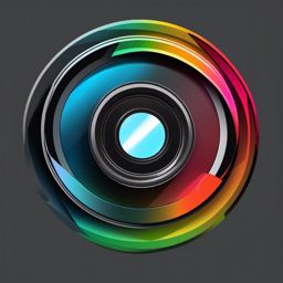 Clipart of a Camera Shutter - Camera shutter for capturing photos,  color vector clipart, minimal style