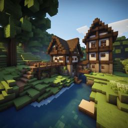 quaint watermill beside a babbling brook - minecraft house design ideas minecraft block style