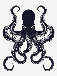 Octopus Knee Tattoo - Opt for a bold and unique placement with a knee tattoo featuring an octopus design.  simple vector color tattoo,minimal,white background