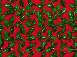 Red & Green Background-Rich red with green holly leaf patterns for a Christmas feel  background wallpaper