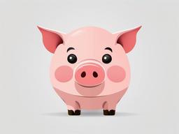 Pig cartoon  minimal, white background