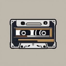 Cassette tape sticker- Vintage and musical, , sticker vector art, minimalist design