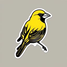 Atlantic Canary Sticker - An Atlantic canary with vibrant yellow plumage, ,vector color sticker art,minimal