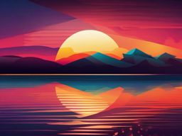 Lock Screen Wallpaper iPhone - Tranquil Beach Sunset wallpaper, abstract art style, patterns, intricate