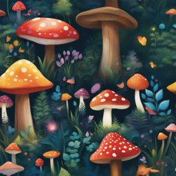 enchanted forest - paint an enchanting forest filled with magical creatures and glowing mushrooms. 