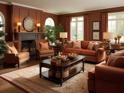 American Traditional living room showcases classic furnishings, warm colors, and a comfortable layout that creates a cozy family environment.  