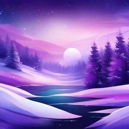 Winter background wallpaper - purple winter calm futuristic    watercolor style