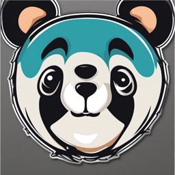 Panda Face Sticker - Panda face for a cute look, ,vector color sticker art,minimal