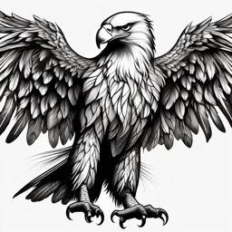 Eagle tattoo, Soaring eagle tattoo, symbol of freedom and determination. , tattoo color art, clean white background