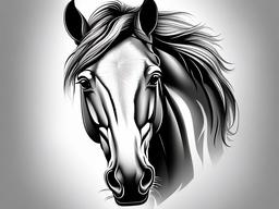 Cute Horse Tattoo - Capture the endearing nature of horses with a cute horse tattoo, featuring a charming and adorable portrayal of these beloved animals.  simple tattoo,minimalist,white background