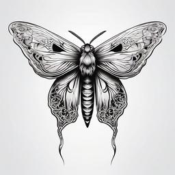 Death Moth Tattoo Design - Artistic design of a death moth for a tattoo.  simple vector tattoo,minimalist,white background