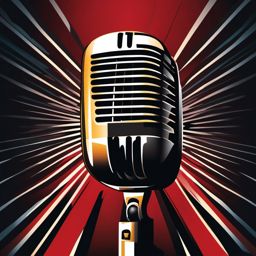 Classic Microphone Clipart - A classic microphone ready for a sensational performance on stage, an icon of musical entertainment.  color clipart, minimalist, vector art, 