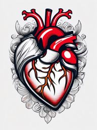 Heart tattoo on chest, Heart tattoo on the chest, a bold declaration of love and passion. , tattoo color art, clean white background