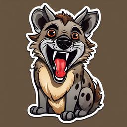 Hyena cartoon - laughing predator of the savanna  cartoon sticker style