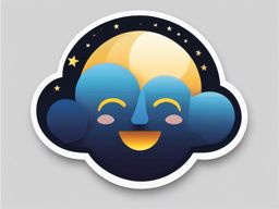 Moon Face Emoji Sticker - Lunar radiance, , sticker vector art, minimalist design