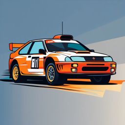 Rally Car Clipart - A rally car built for high-speed racing.  color vector clipart, minimal style