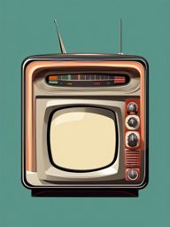 Retro Television Clipart - A retro television set with dials and antennas, a portal to vintage entertainment.  color clipart, minimalist, vector art, 