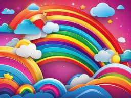 Rainbow Cartoon Background  