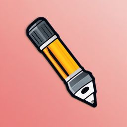 Pencil and Sharpener Sticker - Pencil next to a pencil sharpener, ,vector color sticker art,minimal