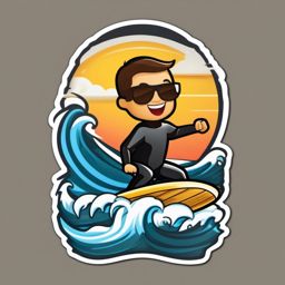 Surfing Emoji Sticker - Riding the digital waves, , sticker vector art, minimalist design