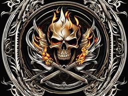Ghost Rider Tattoos-Tribute to the iconic supernatural vigilante, love for the occult and motorcycle spirit.  simple vector color tattoo