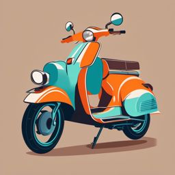 Moped Clipart - A moped scooter for efficient city transportation.  transport, color vector clipart, minimal style