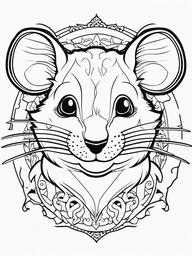 Rat Coloring Page - Clever Little Rodent  black outline printable coloring page