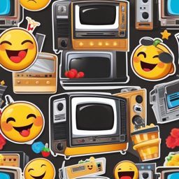 Television Emoji Sticker - Entertainment time, , sticker vector art, minimalist design